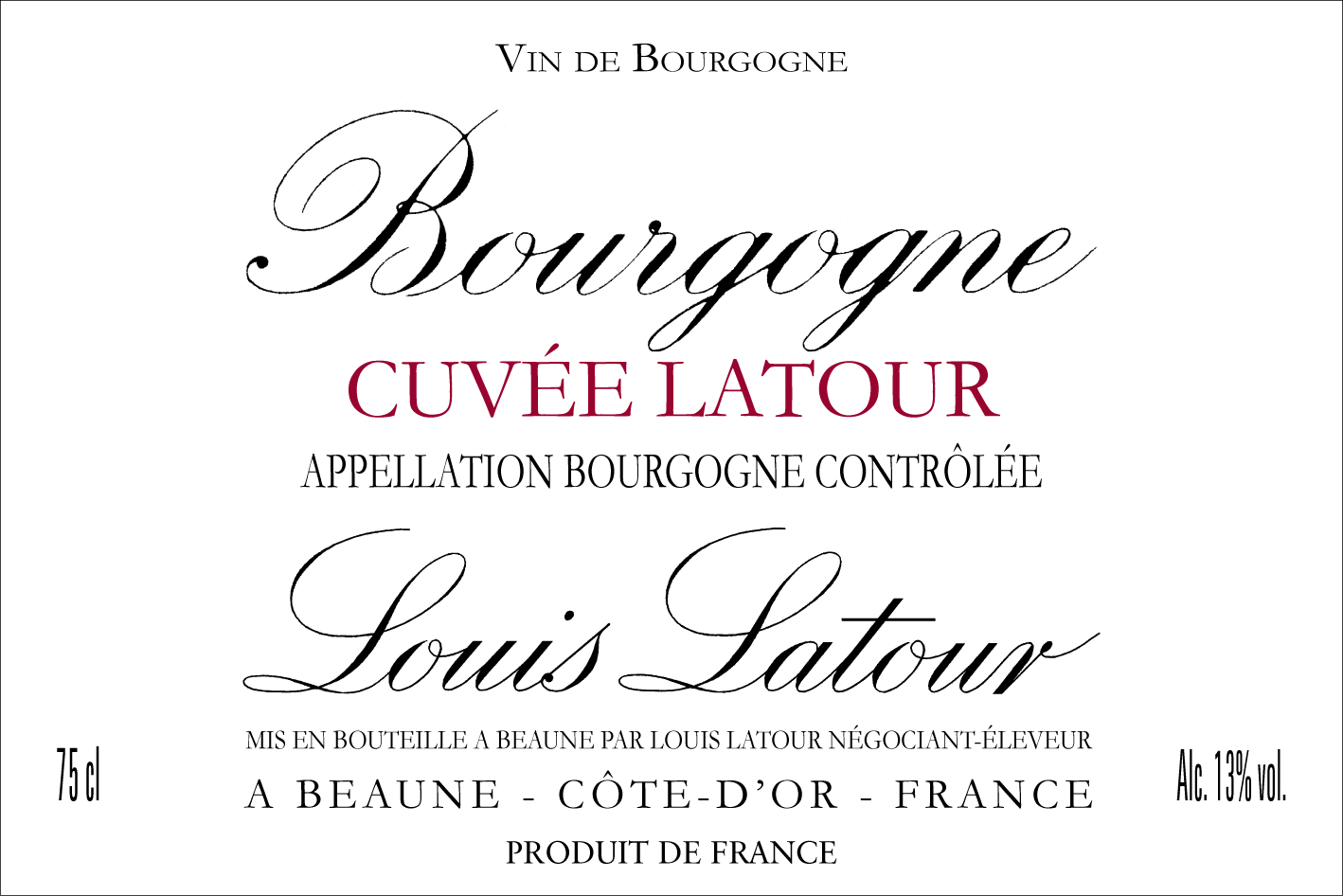 Louis Latour Bourgogne "Cuvée Latour" Rouge 2021