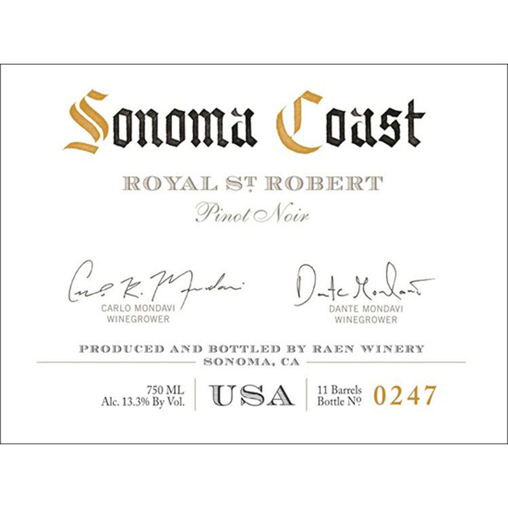 Raen Sonoma Coast, Pinot Noir, Royal ST. Robert Cuvee 2019